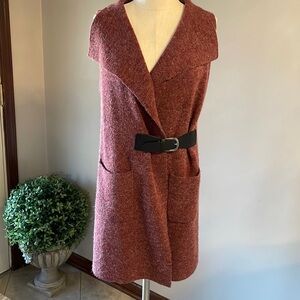 Soft Surroundings Solange fashion belted sweater vest long cross over size PM